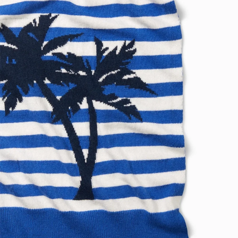 NWOT Tommy Bahama Palm Tree Intarsia Scarf Wool And Cashmere Blend